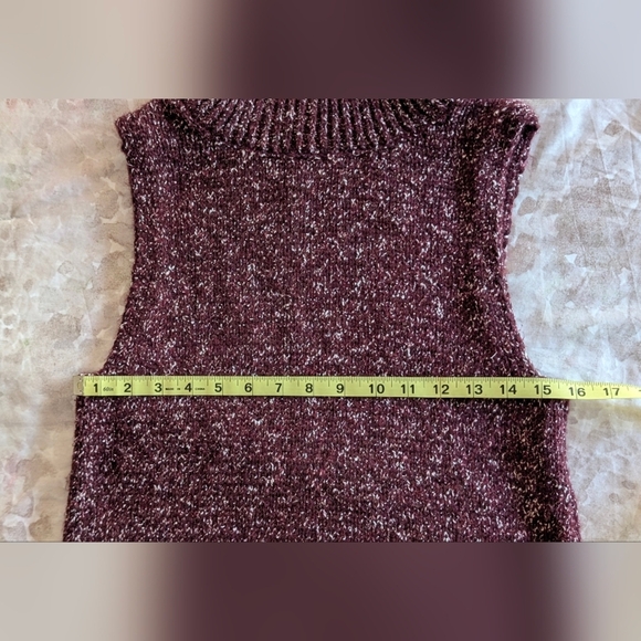 Anthropologie burgundy sweater dress tunic top boho Sz Small - Picture 5 of 10